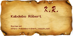 Kabdebo Róbert névjegykártya