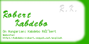 robert kabdebo business card